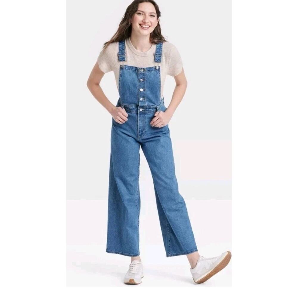 Denim Sailor Overalls Blue Size 6 Wide Leg Universal Thread